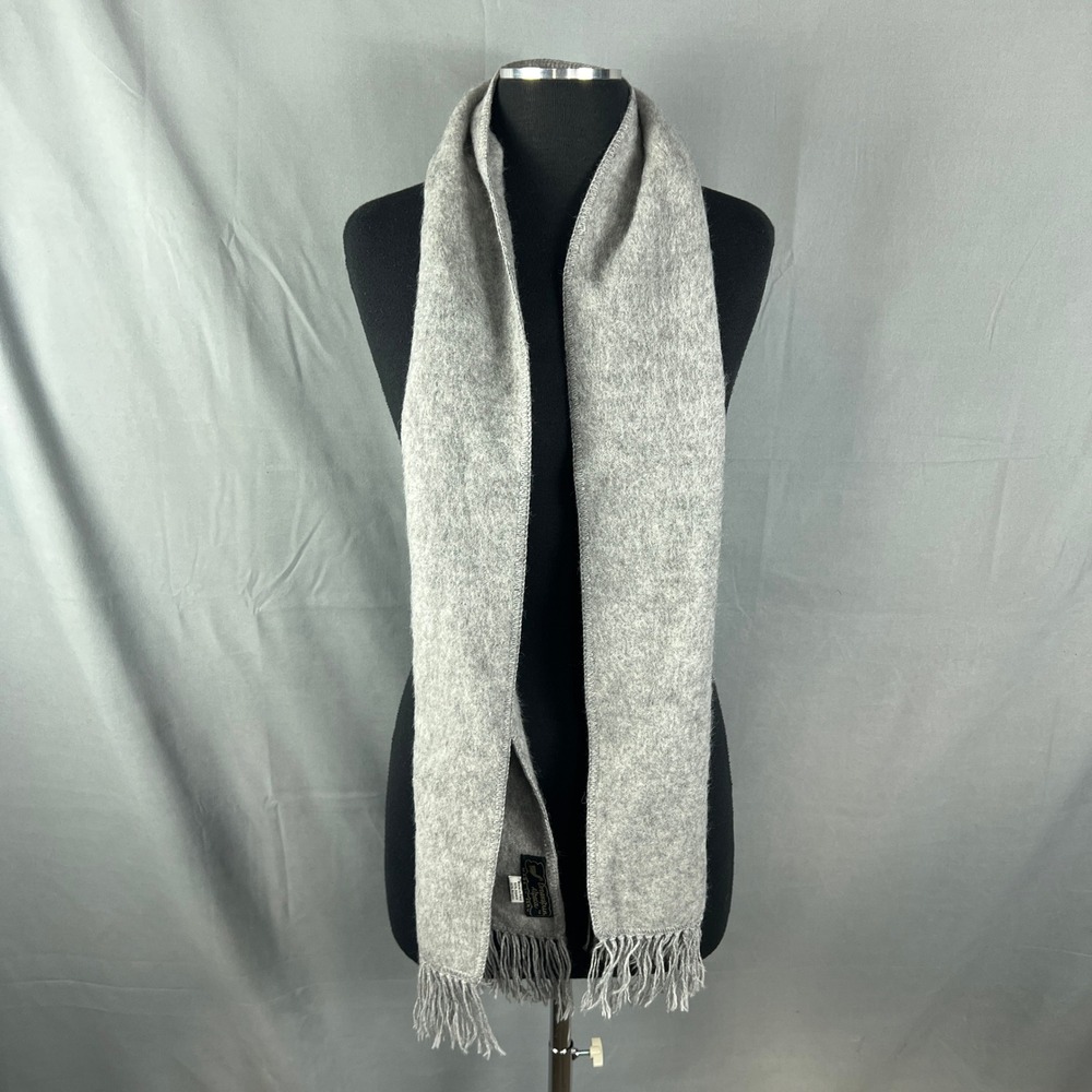 Dreamspun Alpaca Women's Winter Scarf Wolf Gray Knit Classic Rectangular Fringed